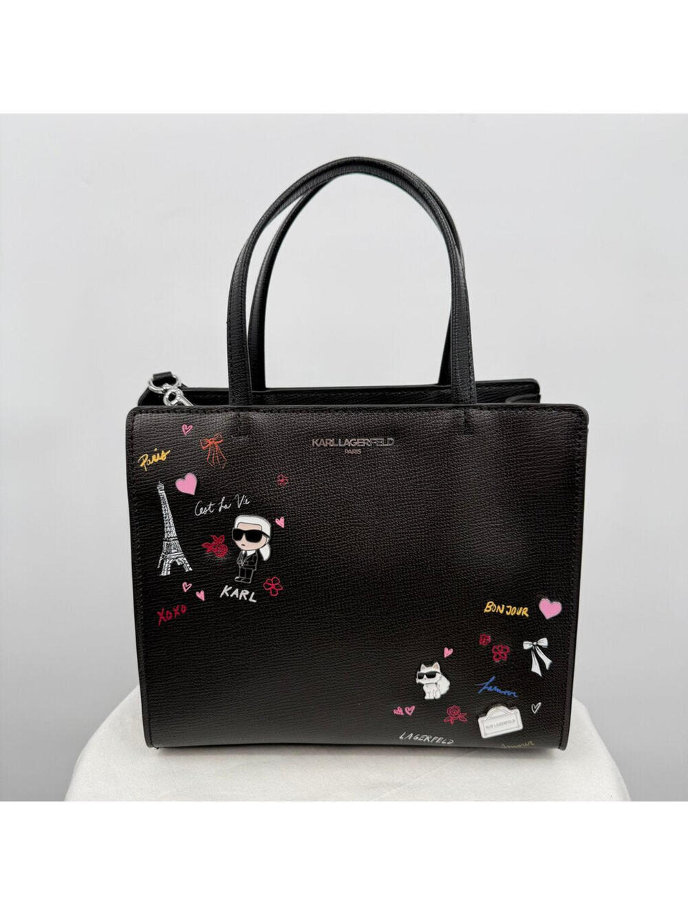 Women's Karl Lagerfeld NWT Maybelle Satchel Black Purse